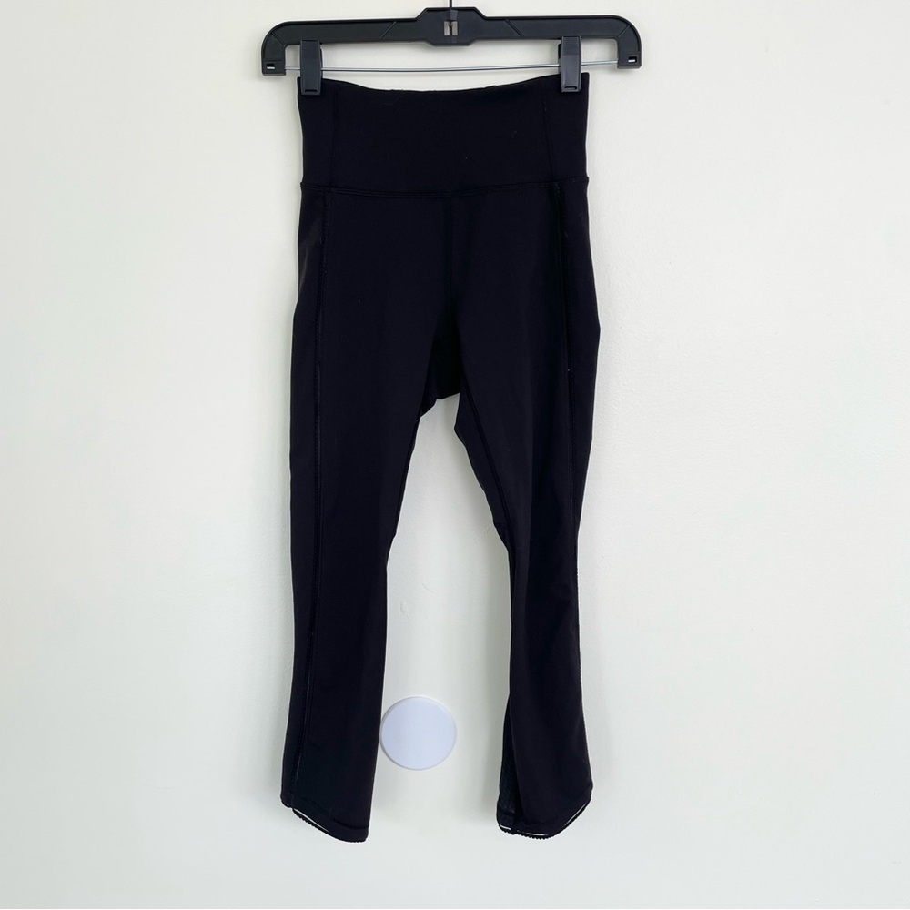 Lululemon Mesh Crop Leggings Black size 2 Winter 2016